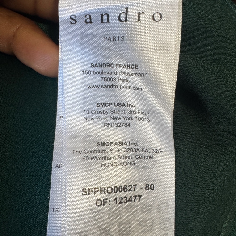 Sandro Elegant Green Wrap Mini Dress - Picture 9 of 15